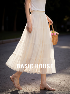 Basic House | Lace Tulle Sparkle A-Line High Waist Full Skirt