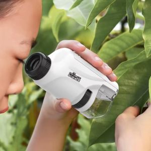 60-120x Microscope Lab Handheld Microscope With LED Light Home School Biological Science Educational Toys