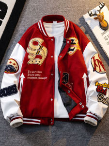LIIEN NOOS | American Red Colorblock Fashion Casual Jacket