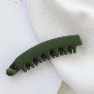 Western Style Army Green ~ Korean Matte Hairpin Small Size Banana Clip Vertical Clip Simple Ponytail Clip ~ Small Hair Volume Non-Slip