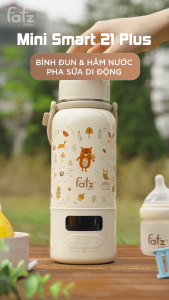 Bình đun và hâm nước pha sữa di động FATZBABY Mini Smart 21 Plus FB3830BN-1 2 in 1 đun sôi + giữ ấm