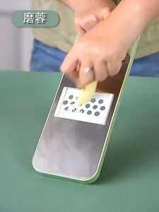 5in1 Stainless Steel Kitchen Vegetable Slicer Adjustable for Onion Tomato Cheese Slicer Food Slicer 5 Blades in 1 Set