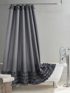 DAISHI | Waterproof Mold-Resistant Lace Trimmed Thick Shower Curtain