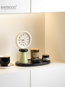 EMITDOOG นาฬิกาตั้งโต๊ะสไตล์ขนมปังสำหรับตกแต่งห้องนั่งเล่น ชั้นวางของสำหรับประตูบ้าน ผลิตจากไม้ สไตล์ INS งานฝีมือครึ่งนิ้ว