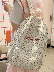 กระเป๋าเป้สะพายหลังผู้หญิงลายดอกไม้สุดเก๋ กระเป๋าใส่ของใช้สำหรับนักเรียนมัธยมปลาย กระเป๋าสะพายไหล่แบบลำลองสำหรับวัยรุ่น