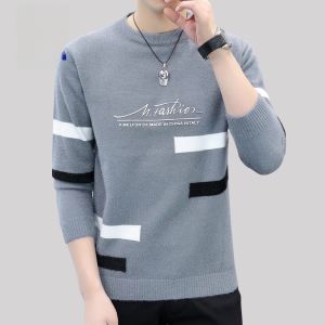 ROMON | Lormen Mens Round Neck Knitted Sweater Thickened Mink Velvet Warm Fashionable Inner Wear Winter Season Stylish City Style