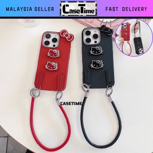 REDMI 9A 9C 9T 10A 10C 12C 13C 14C Note 9s 9 10 10s 11 11s 12 13 14 Pro Pro+ Plus 4G 5G hello kitty ribbon strap leather soft phone case casing cover 手机壳