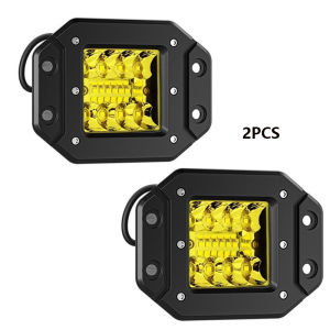 48W Embedded Fog Lamp 16-Bead LED Car Off-Road Lights Beach Work Light Concentrated Square Spotlight for Automotive Use
