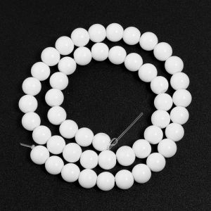 4/6/8/10/12mm Solid White Glass Beads Round Loose Spacer Beads For DIY Jewelry Making Handmade Bracelets Necklace Accessories