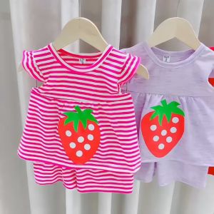 Girl Clothes Sets Suits Summer Baby Toddler Short Sleeve  Kids Shorts baju baby comel Two-piece Set 8-18KG!