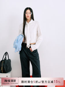 Pure Cotton Plaid Shirt Womens Spring Autumn Cute Plaid Doll Collar Button up Casual Straight Leggings Fashion Design