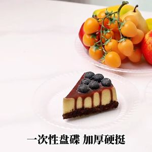 10pcs Clear Plastic Dinner Plates Disposable Fruit Salad Plate Transparent Fruit Salad Dessert Picnic Plates