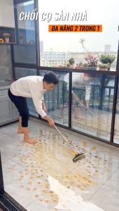 CÂY CHÀ SÀN Nhà Tắm Thiết Kế Đầu Gạt Nước Và Đầu Chổi Xoay 120 Độ Chổi Cọ Nhà Vệ Sinh Thông Minh Sạch Mọi Góc Bẩn