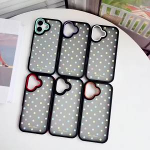 Two-Color Colorful Armor Polka Dot TPU Soft Case For Case iPhone 17 15 14 13 Pro Max Frosted Transparent Silicone Anti-Drop Case
