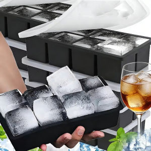 4/6/8/15Grids Silicone Square Mold Square Ice Cube Tray Mold DIY Bar Pub Wine Ice Blocks Maker Gadgets DIY Icecream Tools Whiskey Ice Tray Mold Popsicle Kitchen Tools