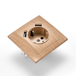 Wood Flame Retardant Wall Embedded With Ground 250V Electrical Outlets Classic Paint Plastic USB Power Sockets EU Standard 250V