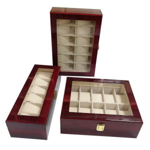 WellZone Chinese Style Painted Box Fashionable Wooden Watch Storage Case Jewelry Storage Box With Lock
