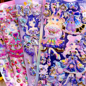 Búp Bê Barbie Tranh Dán 3D Hoạt Hình Công Chúa Phép Thuật Nhãn Dán Thay Đổi Đáng Yêu Bé Gái Phần Thưởng Trẻ Em Sticker