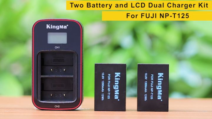 KingMa] NP-T125 Camera Replacement Set Charger Battery for