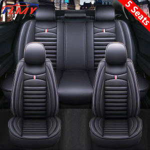 Hyundai Special Seat Covers Premium Waterproof Leather Cushion Hyundai Accessories For Accent Genesis Getz Elantra Tucson Kona i10 MatrixSanta Fe  Auto Interior Protector Full Set (Leather & ice silk)