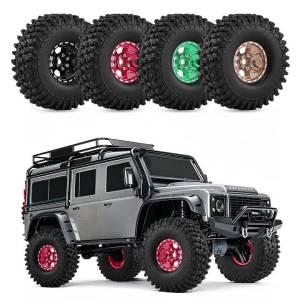 4pcs 1.9 inch Metal Beadlock Wheel Rim Tire Set for 1/10 Axial Capra UTB SCX10 YK Traxxas TRX4 TRX6 RC Crawler Upgrade Parts