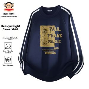 Paul Frank | Retro American Heavyweight Round Collar Color Blocking Mens Sweatshirt