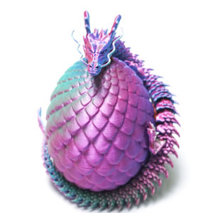 3D Printing Dragon Egg Chinese Dragon Model Super Cute Cartoon Toy Dragon Sculptured Ornaments Hand-Made Animal Decorative Crafts