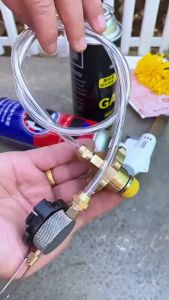 Bộ van bơm chiết nạp bình gas mini du lịch dài van chuyển đổi nạp khí gas cho bếp dã ngoại cắm trại