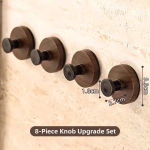 KEKESHANGJIA | Walnut Finish Suction Cup Rotating Wall Hook Rack No Drilling Required