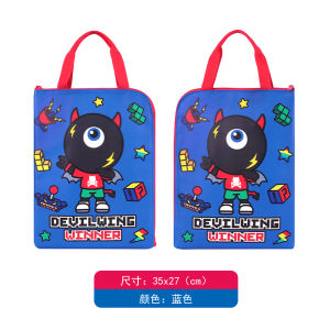 Devilwing Cartoon Handheld File Bag Elementary School Student Girl Book Bag Tutoring Bag Female Student Carry-On Document Bag