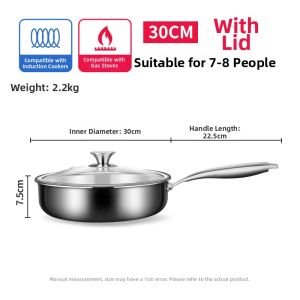 Non-Coating Non-Stick Small Frying Pan Stainless Steel 316