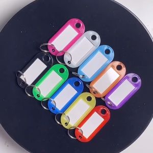 50Pcs Gantungan Kunci Key Ring Label Tag Bisa Tulis Nama Plastik Warna Serbaguna Murah Bagus Key Chain Name Tag Gantungan Kunci Loker Warna Key Ring