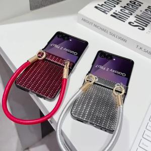 szhaiyu | Wrist Strap Rope Woven Pattern Case for Samsung Galaxy Z Flip7 Flip5 Flip6 Phone Cover Z Flip 4 Z Flip 5 Z Flip 6 Z Flip 7 FE
