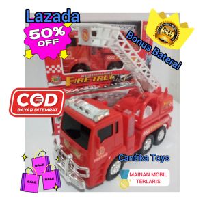 TERLARIS Mobil Pemadam Kebakaran Baterai / Berjalan dan Berbunyi Sirine / FIRE TRUCK MURAH (BISA COD)