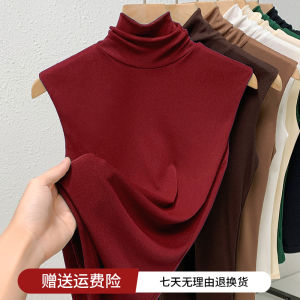 Black High Collar Mesh Sleeveless Vest Womens Outerwear Summer New Style Slimming Base Shirt Inner Wear Top for Office Commute