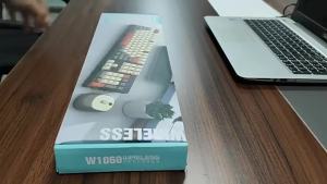 NexusClick 2.4G Wireless Office Keyboard Mouse Set104 Full Size Tri-Color Keycaps Ergonomic with 3 Adjustable DPI for PC Laptop