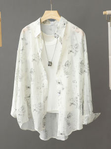 เสื้อเชิ้ตผ้าชีฟองแขนยาวสไตล์เกาหลี ระบายอากาศได้ดี กันแดด สไตล์ใหม่ ฤดูร้อน 2024 เสื้อเชิ้ตคอโปโลแบบหลวมๆ สำหรับผู้หญิง