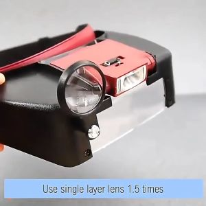 aCurio READY STOCK Reading Aid Headband Magnifier with Led Light 1.5X 3X 8.5X 10x Head Lamp Magnifying Glass Tool Jeweler Loupe With Led Lights for Sewing Watch Repair Arts & Crafts