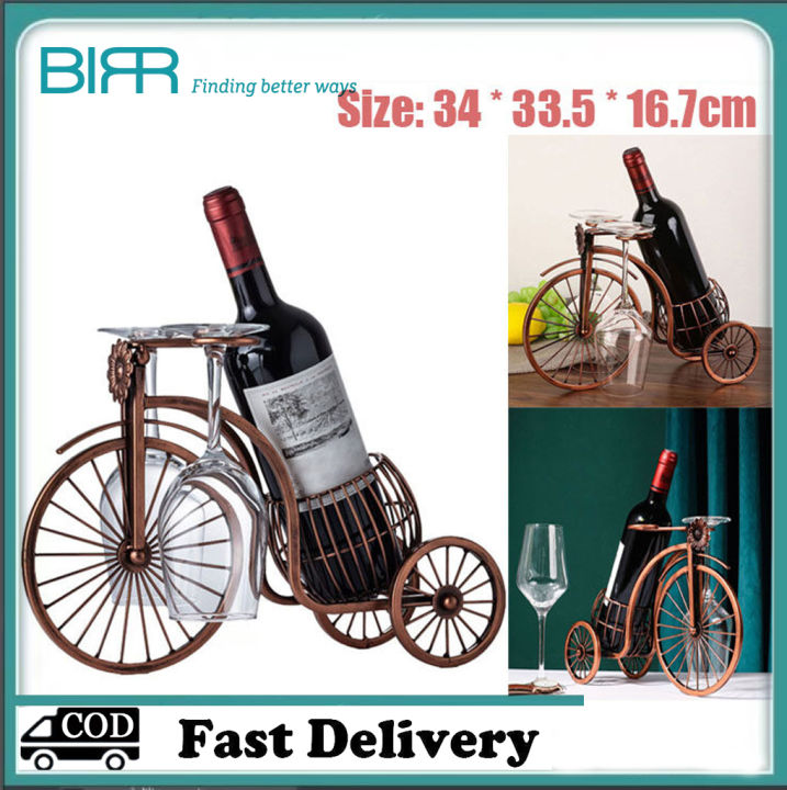 BIRR WINERACK004 Upside Down Hanging Wine Bicycle Glass Holder Wine