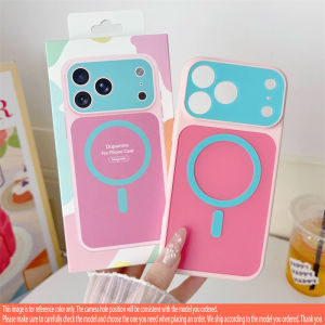 Candy Contrast Color For Magsafe Magnetic Wireless Charge Case For iPhone 18 17 Air 16 15 14 13 17 Pro Max Plus Shockproof Cover