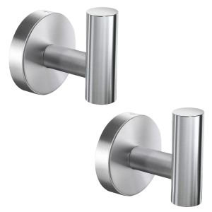Wall Mounted Bath Towel Hooks Stainless Steel Robe Hook Holder Heavy Duty Coat Hook for Bathroom Livingroom Hotel Kitchen Garage