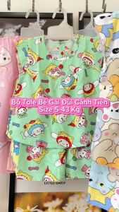 SET 3 Bộ Đồ Tole Bé Gái Cánh Tiên - Đồ Bộ Bé Gái Chất Vải Tôn Lanh mềm mại thoáng mát - quần áo trẻ em