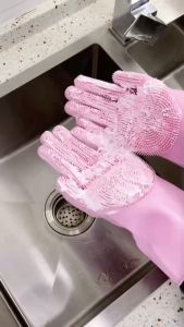 Găng tay rửa chén silicon tạo bọt bao tay tạo bọt gai kết hợp rửa bát silicon vệ sinh nhà cửa đa năng [CHÍNH HÃNG]