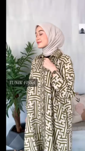Tunik Fissa Bahan Semi Rayon Premium Ukuran Standar Dan Jumbo