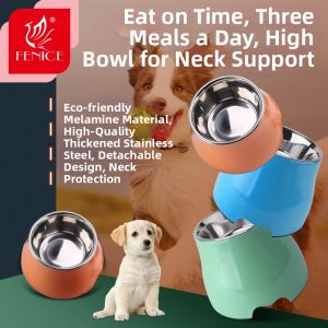 Fenice | Antispill and Neck Protection Dog Food Water Bowl Stainless Steel Large Size