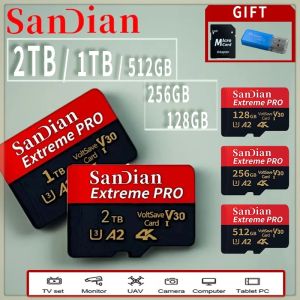 ShanDian แฟลชการ์ดขนาดเล็กบัตร TF ความจุ2TB-128GB การ์ดเก็บข้อมูลดั้งเดิมการ์ด SD ความเร็วสูงพีซี/โทรศัพท์/กล้อง /Mac ความจุ C10