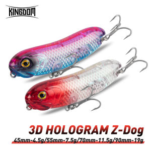 Kingdom Topwater Fishing Lure 4.5g 7.5g 11.5g 19g Floating Pencil 3D Hologram Z-Dog Long Casting Hard Baits Surface Tackle Lure