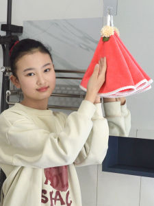 round Coral Fleece Hand Towel Holder Non-shedding Absorbent Quick-drying Home Use Cute Handkerchief Cloth for All Genders