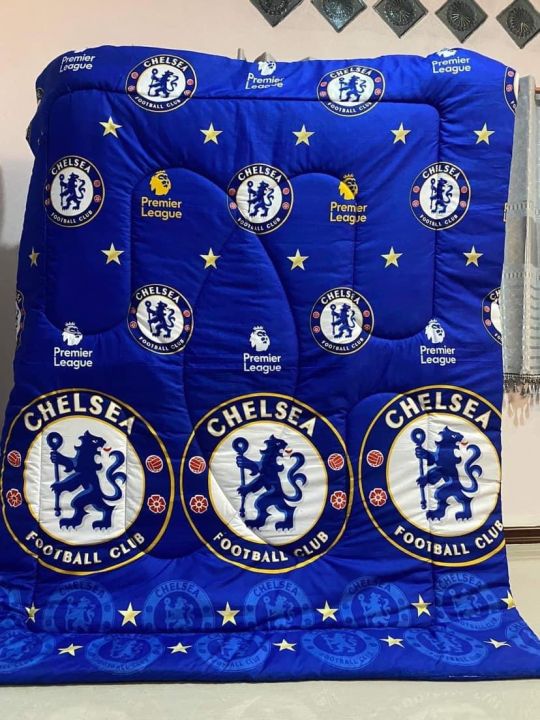 ผ้าห่มนวม ผ้าปูที่นอน (ลายเชลซี ) ขนาด 3|5|6 🛌 ฟุต ผ้า COTTON 100% งาน ...