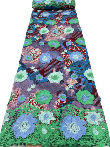 New Ankara 3D Embroidery African Wax Printed Cotton Fabric 5 yards Dutch For Nigerian & Ghanaian Clothing Sewing Supplies